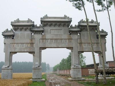 農村入口仿古花崗巖牌坊